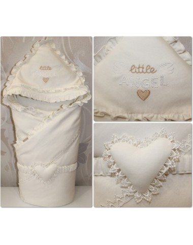 Нарядний плед-конверт на виписку "Ангел"