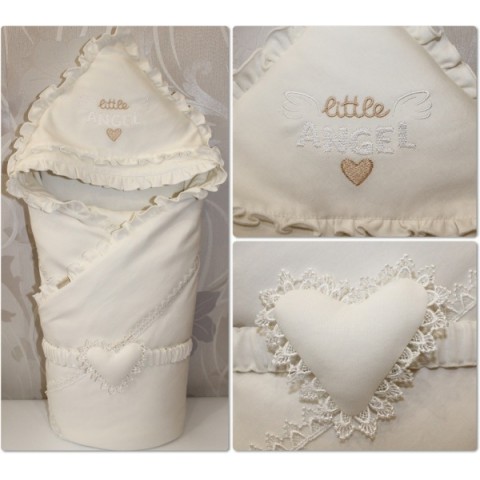 Нарядний плед-конверт на виписку "Ангел"