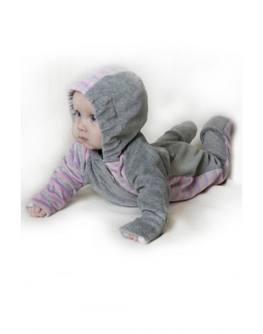 Слінгокомбінезон з велюру "My baby" сірий