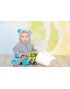 Слінгокомбінезон з велюру "My baby" сірий/бірюза