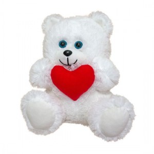 М'яка іграшка Ведмедик з серцем (травка)